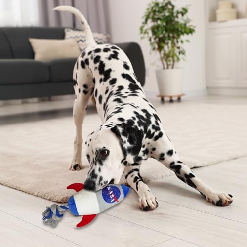 Pets First NASA Rocket Rope Dog Toy, Rocketship Toy for Dogs and Cats with NASA Logo and Design - style: Rocket Rope Toy