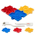 HOWGO Modular Puzzle Lick Mat for Dogs (3Pack, Blue & Red & Yellow) - color: 3 Blue Yellow Red