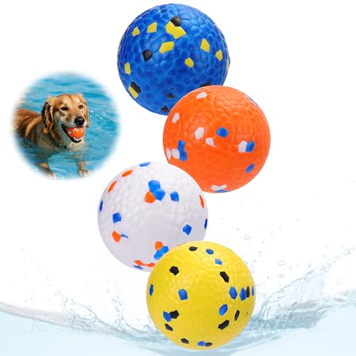 Mity rain 4PCS Floating Dog Toys –E-TPU Water Pool Fetching Toy