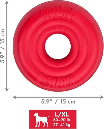 KONG Donut Dog Toy, Natural Rubber Chew Toy, for Large/X-Large Dogs - size: (Large/X-Large)