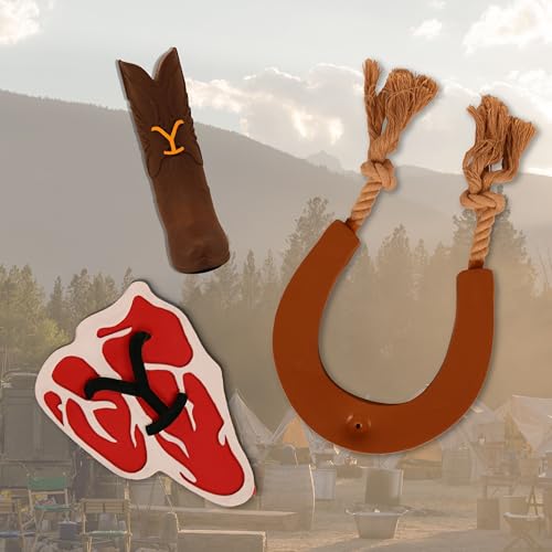 Yellowstone, Plush & Chew Toys for Dogs, Variety Gift Set, Cowboy Bundle - style: Cowboy Boot Bundle