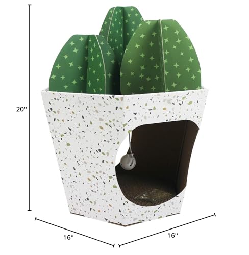 American Cat Club Cat House with Scratcher & Catnip included - Cactus Den - style: Cactus Tree