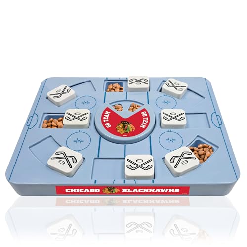 Pets First NHL Chicago Blackhawks Large Puzzle Toy, New Size, Interactive Dog Treat & Slow Feeding Toy - color: CHICAGO BLACKHAWKS