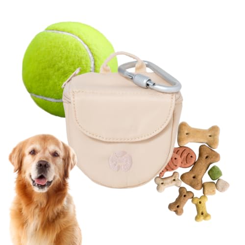 playfield Dog Training Bailey Treat and Ball Pouch with Carabiner and Belt Clip, Water Resistant Nylon & Recycled Polyester, Magnetic Flap & Zipper Closure, Sandstone