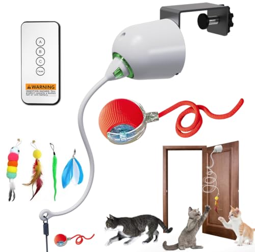 Cat Toys Hanging Door Electric and Moving Ball, White - color: white+ball