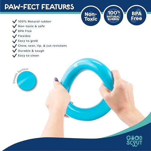 Good Scout Rubber Ring for Tugging & Chewing, Best Fetch Toy for Aggressive Chewers, No Stuffing Toy for Medium & Large Dogs - style: Rubber Ring