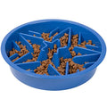 Leash Boss Slow Feeder Dog Bowls (4 Cup) Puzzle Dog Food Bowl with Feeder Holes, Fits into Elevated Pet Feeders, Slow Eating for Large, Medium & Small Sized Breeds - Blue - color: Blue, size: 4 Cup