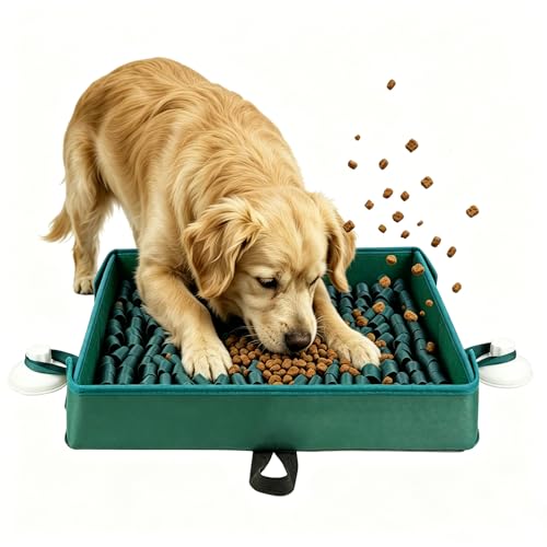 Liitrton Dog Snuffle Mat, Interactive Slow Feeding Sniff Mat for Dog, Green - color: Green