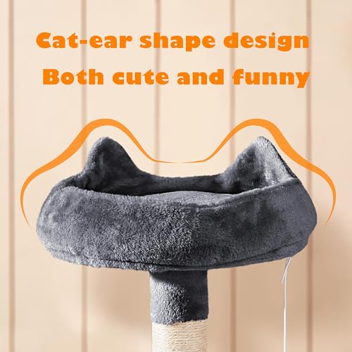 Yaheetech 70.5in Cat Tower, Multi Level Cat Tree Kitten Condo with 2 Condos & 2 Plush Perches & Scratching Post & Dangling Ball for Medium/Large Cats Dark Gray - color: Dark Gray, size: 70.5in