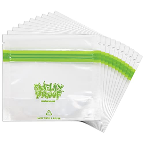 Smelly Proof 100pk Stand-Up Reusable Food Storage Freezer Bags - US Made, BPA-Free, Clear 3 mils 4" x 3" - 100 pcs - size: 100pk, 4x3" - XS Mini Pocket