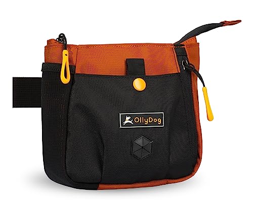 OllyDog Backcountry Day Bag | Hands-Free Dog Training Treat Pouch | Fanny/Hip Pack with Zipper Closure & Built-in Poop Bag Dispenser | Removable Waist Clip (Clay) - color: Clay