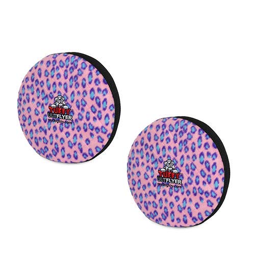 TUFFY® 2 Pack Ultimate Flyer Ultra Durable Plush Dog Toys - color: 2PK Pink Leopard Flyer