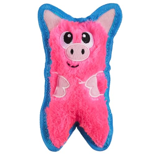 Outward Hound Durablez Minis Tough Chew Plush Squeaky Dog Toy, Pig, 6.8" - color: Pig