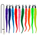 miwoowim 11PCS Cat Wand Refills, Fuzzy Worms with Bells & String with Clasp - color: 10 Worms Refill