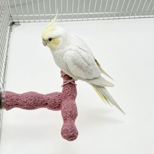 4 Bird Beak Grinding Stone Parrot Perch Stand for Small Birds - color: Cyan-Purple-Pink, size: Big