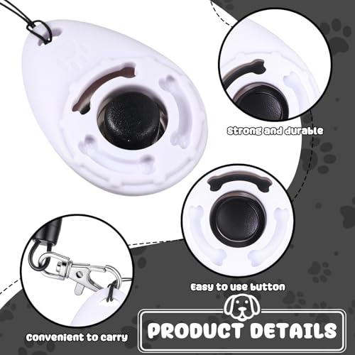 Frienda 18 Pcs Dog Training Clicker with Wrist Strap for Pets, White - color: White