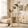 Yinanroa 73-Inch Cat Tower for Multiple Cats, Cat Tower for Large Cats, Slim, Stable, Freestanding, Popular,Prevents Cats from Falling, Space Saving, Wooden Cat Tree. 20lb (8782) - size: 8782