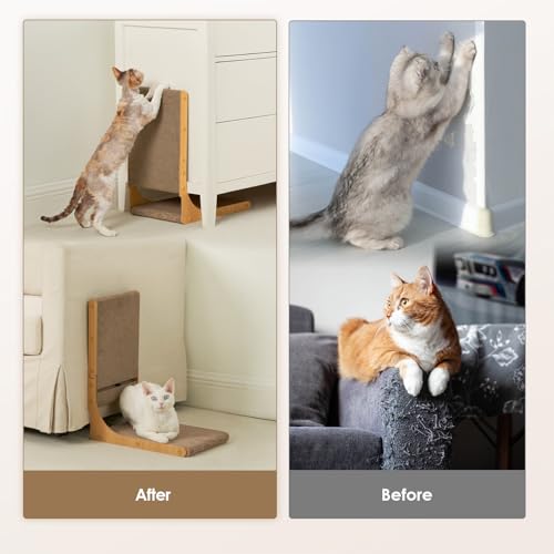 EHEYCIGA 2-Pack Cat Scratcher, 19.7 Vertical Indoor Cardboard Scratch Pad - size: Medium 2PC (19.7'' tall)