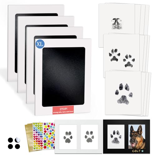 MYPAWLETS Inkless Pet Paw Print Kit,Dog&Cat Pawprint Ink Pads,4 Pack XL - size: Large (4 Pack)