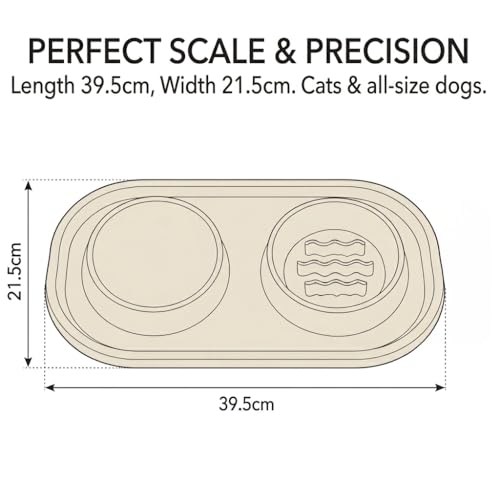 Slow Feeder Dog Bowls, Dog Bowl Set for Puppies, Small Dogs, and Cats – Silicone Non-Slip Food and Water Feeding Station, Spill-Proof Pet Dishes for Mess-Free Meals