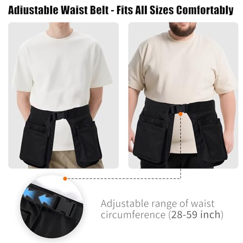 Dog Training Vest with Clicker and Whistle, Pet Handler Waist Treat Pouch for Men and Women, Walking, Hiking, Travel, Dog Training Essentials, Hand Free Waist Belt Clip - Black