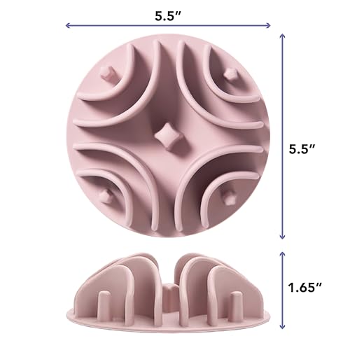 Great Vibes - Silicone Slow Feeder Insert for 6 Inch+ Dog Bowl (Mauve) - color: Mauve