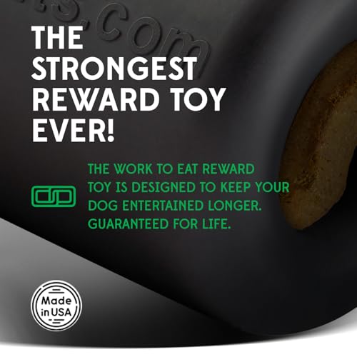 Goughnuts Work to Eat Dog Treat Toy – Virtually Indestructible Rubber Treat Dispensing Dog Toys for Aggressive Chewers, Mental Enrichment Feeder and Fillable Chew for Large Dogs, Freezable, USA Made - color: Work to Eat, size: Large, 60-120 Lbs (Maxx Size