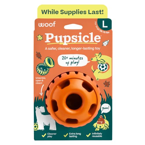 WOOF Pupsicle Interactive Dog Ball Toy for Dogs Large 25-75 lbs - Orange - color: Orange, size: Large