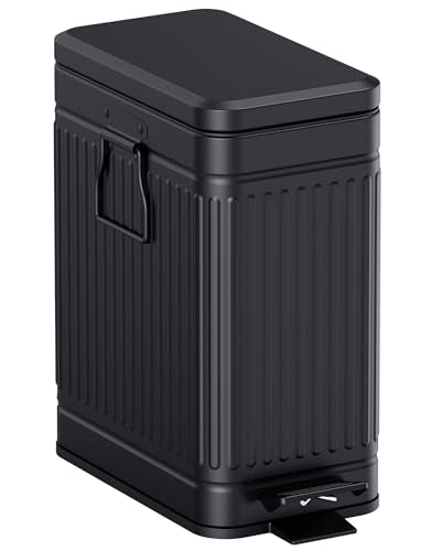 Small Trash Can with Lid, 2.6 Gal Dog Poop Trash Can, Black - color: Black, size: 2.6 Gallon