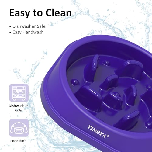 YINEYA Anti-Choking Slow Feeder Dog Bowls Small Size Dog, Slow Feeder Cat Bowl, Supplies and Puzzle for Pet - color: I - Purple, size: Small
