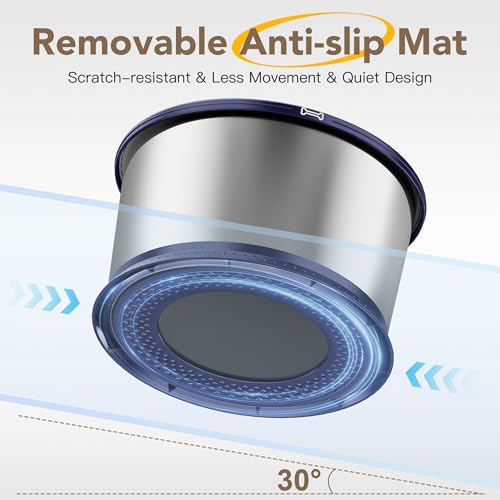 4.5L Stainless Steel Dog Water Bowl, No Spill Water Bowl for Dogs - color: Blue, size: 4.5L