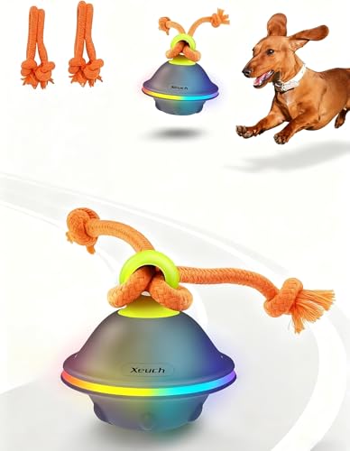 Xeuch Interactive Dog Ball with Rope, Motion Activated Moving Rolling Toy - color: Blue
