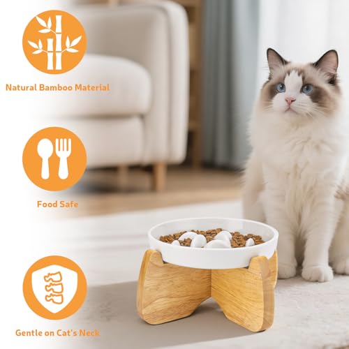 Elevated Cat Bowl Stand 6.1" Diameter 3.5" High with Non-Slip Pads - color: Stand (Bowl Excluded)