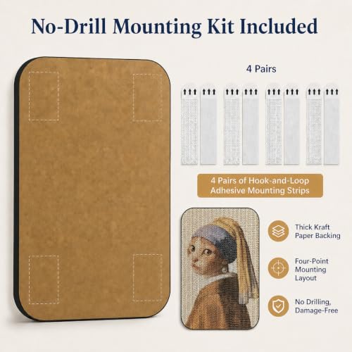 Cat Wall Scratcher, Art Cat Scratching Board for Indoor Cats - color: Cat with Pearl Earring