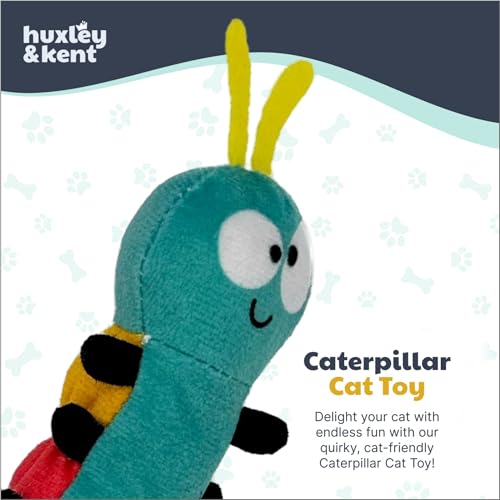 Huxley & Kent Plush Cat Toy - Interactive Catnip Toy for Cats & Kittens - Soft with Crinkle & Catnip - Fun Indoor Play - Caterpillar - style: Caterpillar