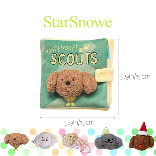 StarSnowe×Cute Dog Enrichment Toys,Squeaky Snuffle Book Series,Interactive Sniff Mat for Mental Stimulation & Slow Feeding,Treat Puzzle Toys for Puppy,Crinkle Gifts (Light Green - Scouts) - color: Light Green - Scouts