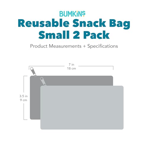 Bumkins Reusable Snack Bags, for Kids School Lunch and for Adults Portion, Washable Fabric, Waterproof Cloth Zip Bag, Supplies Travel Pouch, Food-Safe, 2-pk Jungle and Animal - color: E2 Jungle-Sm