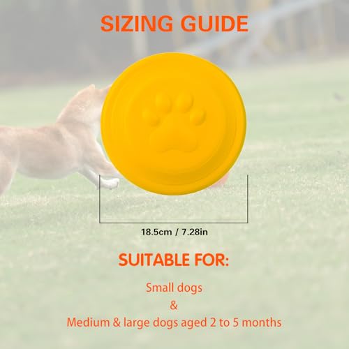 NAITELI Flyer-Soft Flying Disc Fetch Toy - for Small Dogs(Yellow,S) - color: Yellow, size: Small