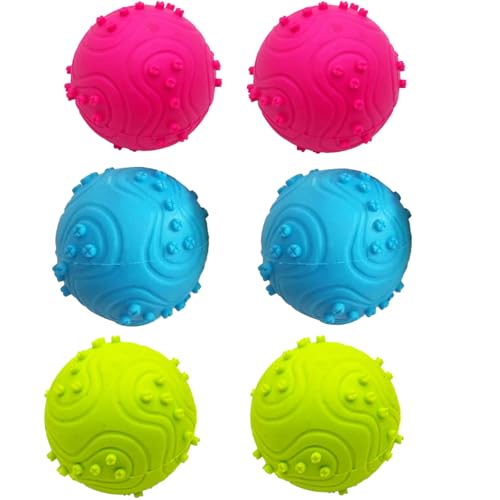 Dog Balls，Dog Squeak Toys for Small Medium Large Dogs Squeaky Toy Balls 3 Pcs (3, Red, Blue, and Green) - color: Red, blue, and green