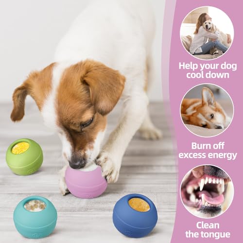 Long-Lasting Interactive Dog Lick Toy, Stuffable Dog Enrichment to Keep Dogs Busy, Wobbly Treat Dispensing Freezable Chew Toys, Food-Grade Safe (Pastel Purple,S) - color: Pastel Purple, size: S