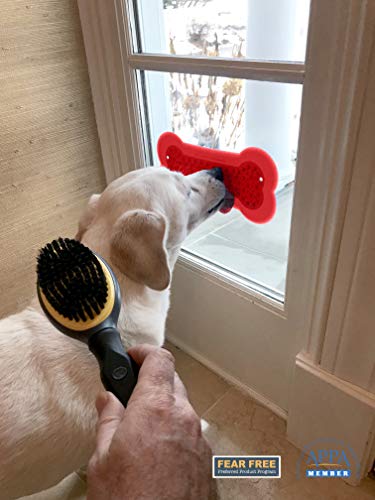Lick Lick Pad Dog Accessories | Pet Shower Attachment | Dog Peanut Butter Lick Pad | Dog Bathing Station | Dog Bathing Supplies | Veterinarian Used | Suction to Wall | Large (Large - 2 Pack, Red) - color: Red, size: Large - 2 Pack