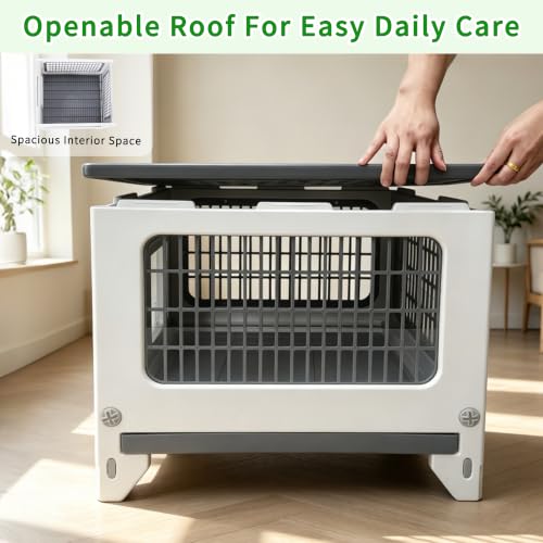 Plastic Rabbit Cage Outdoor Indoor, Bunny Cage Guinea Pig Cages Enclosure - size: 21.6" L x 18.8" W x 17.9" H