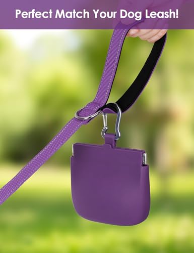 1 Cup Silicone Dog Training Treat Pouch(Purple) - color: Purple