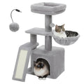 PETEPELA Cactus Cat Tree for Kittens & Small Cats, 32in Cat Tower, Grey - color: Grey