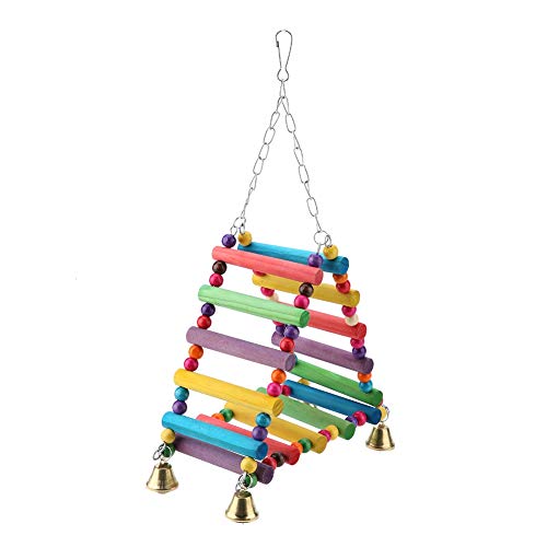 Joyzan Parrot Swing, Bird Parakeets Wooden Toys Foraging Wall Hanging