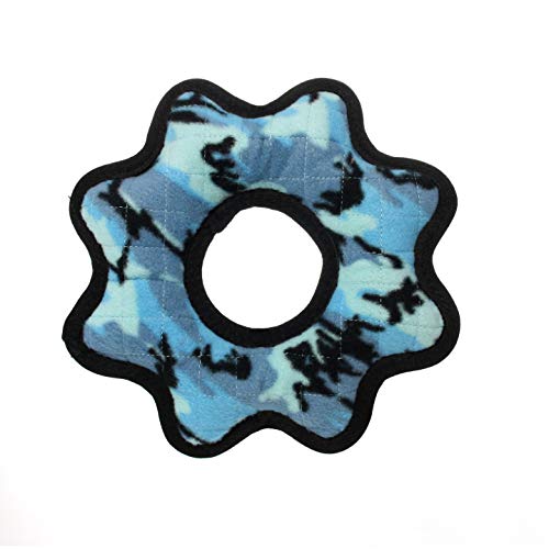TUFFY® 2 Pack Ultimate Gear Ring Ultra Durable Plush Dog Toy - color: 2PK Blue Camo Gear Ring