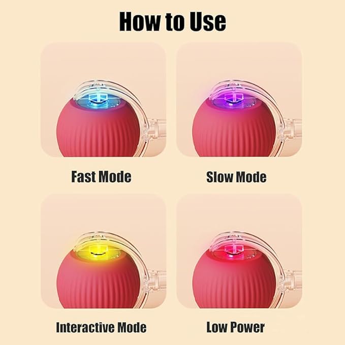 Valentines Day Gifts 2025 New Electric Dog Ball Toy,360° Smart Automatic Interactive Rolling Ball, Smart Pet Toy,Interactive Dog Toys,Gift for Kids - color: pink