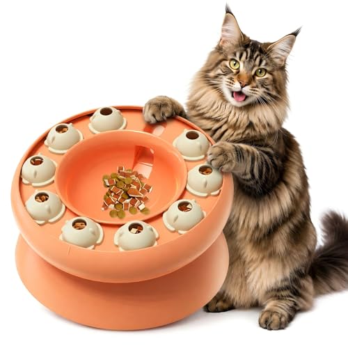 KADTC Cat Puzzle Toy Slow Feeder Bowl for Fast Eater, Kitten Enrichment Toy - color: pink