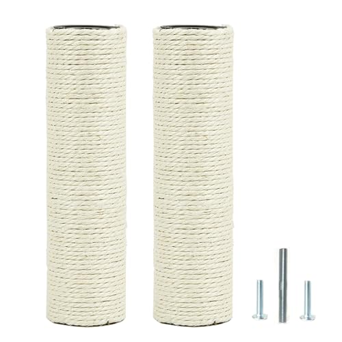2Pcs M10 Cat Tree Replacement Post - 10mm Bolt Sisal Cat Scratching Post Replacement Pole DIY M10 Bolt Sturdy PVC Tubes Screws Included (3.35 * 11.8") - size: 3.35*11.8"