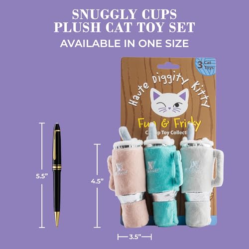 Haute Diggity Kitty Snuggly Cups Set, Soft Plush Cat Toys - color: Multi - Snuggly Cup Trio